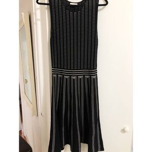 H&M black and white jersey dress size 10